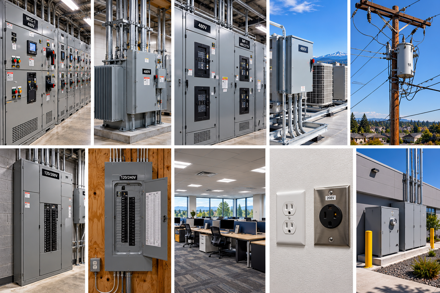 Electrical distribution equipment and engineering project imagery